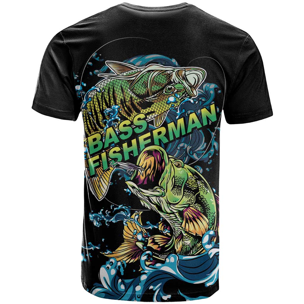 Bass Fishing Fisherman T Shirt Big Mouth Boat - Wonder Print Shop