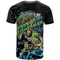 Bass Fishing Fisherman T Shirt Big Mouth Boat - Wonder Print Shop