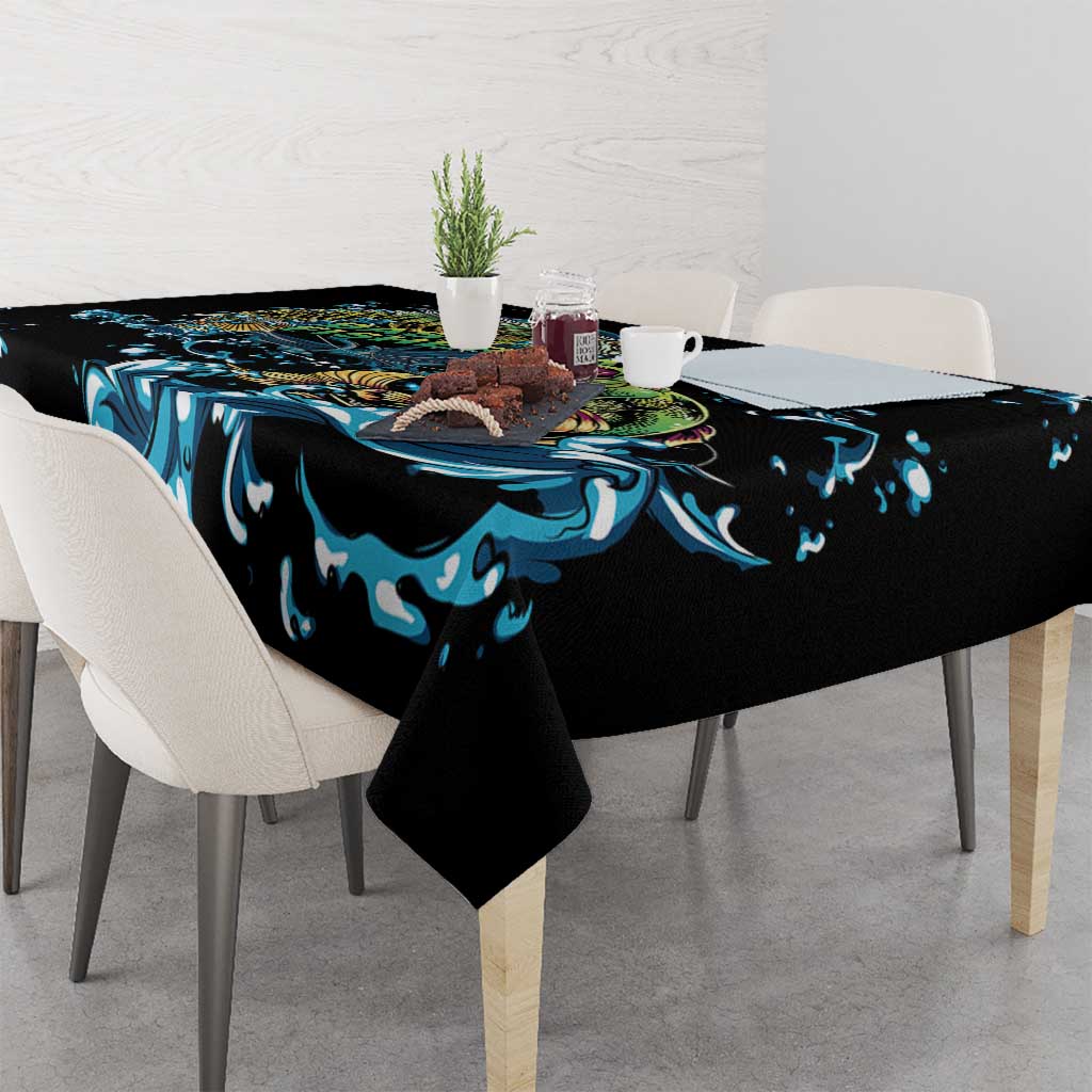 Bass Fishing Fisherman Tablecloth Big Mouth Boat - Wonder Print Shop