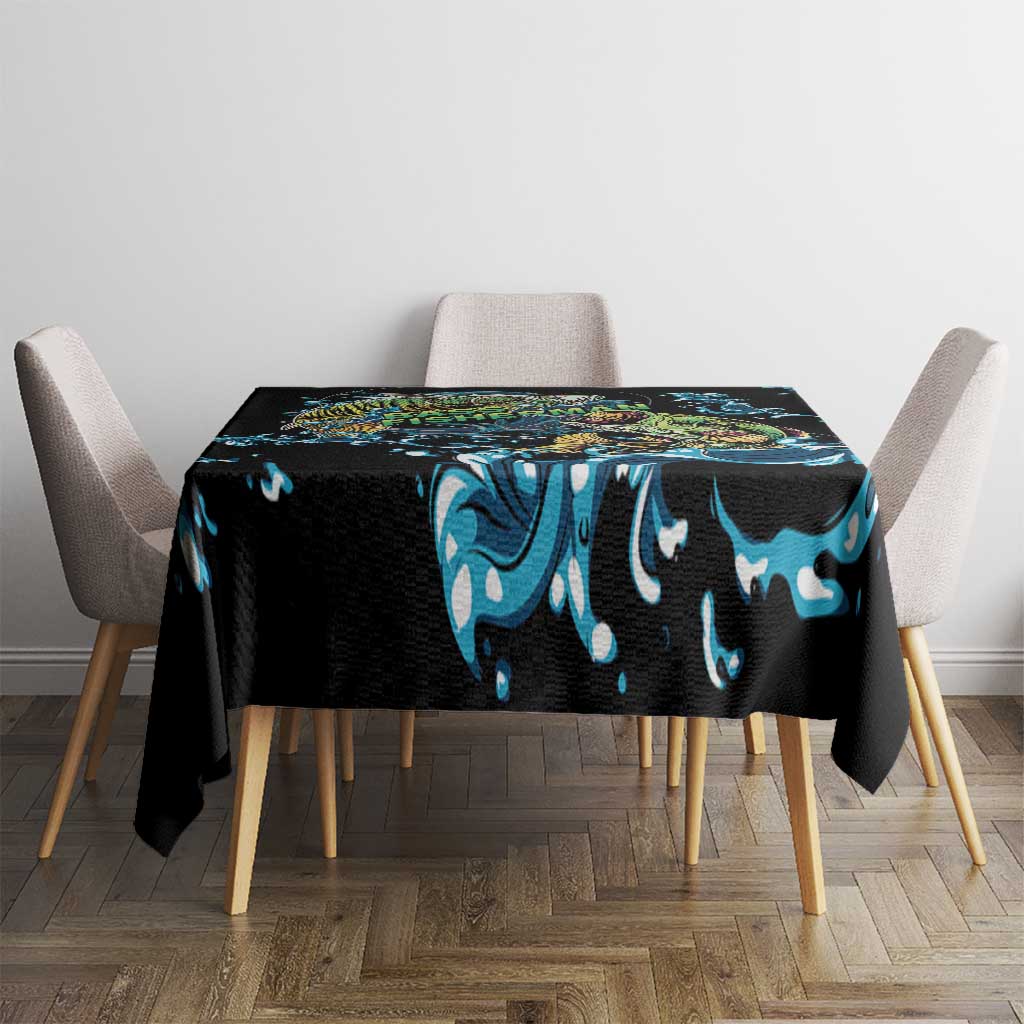 Bass Fishing Fisherman Tablecloth Big Mouth Boat - Wonder Print Shop