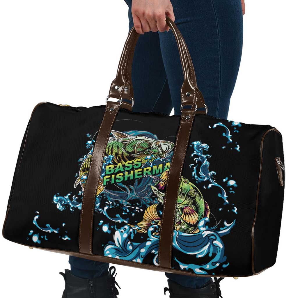Bass Fishing Fisherman Travel Bag Big Mouth Boat - Wonder Print Shop