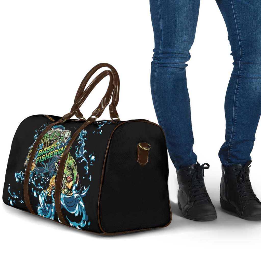 Bass Fishing Fisherman Travel Bag Big Mouth Boat - Wonder Print Shop