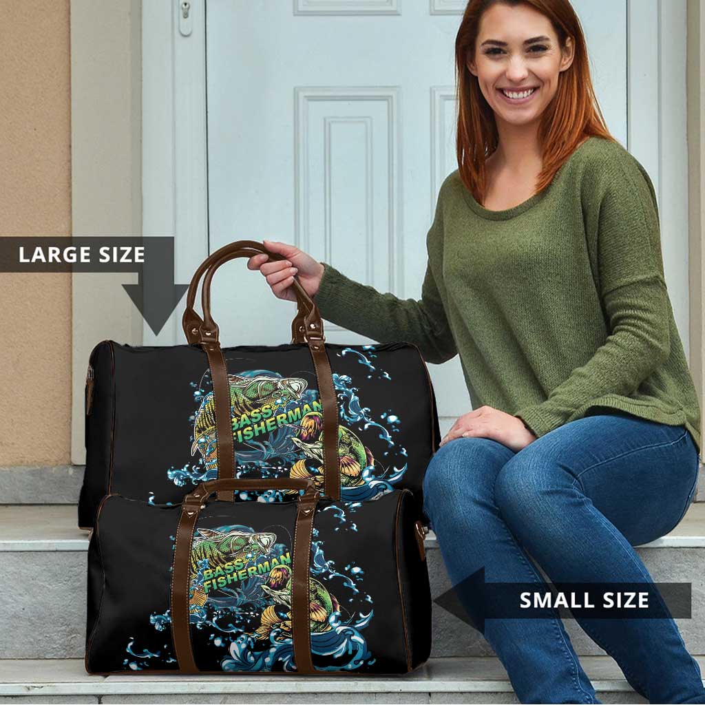 Bass Fishing Fisherman Travel Bag Big Mouth Boat - Wonder Print Shop