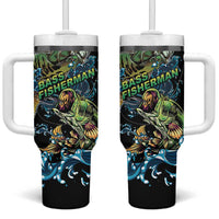 Bass Fishing Fisherman Tumbler With Handle Big Mouth Boat - Wonder Print Shop