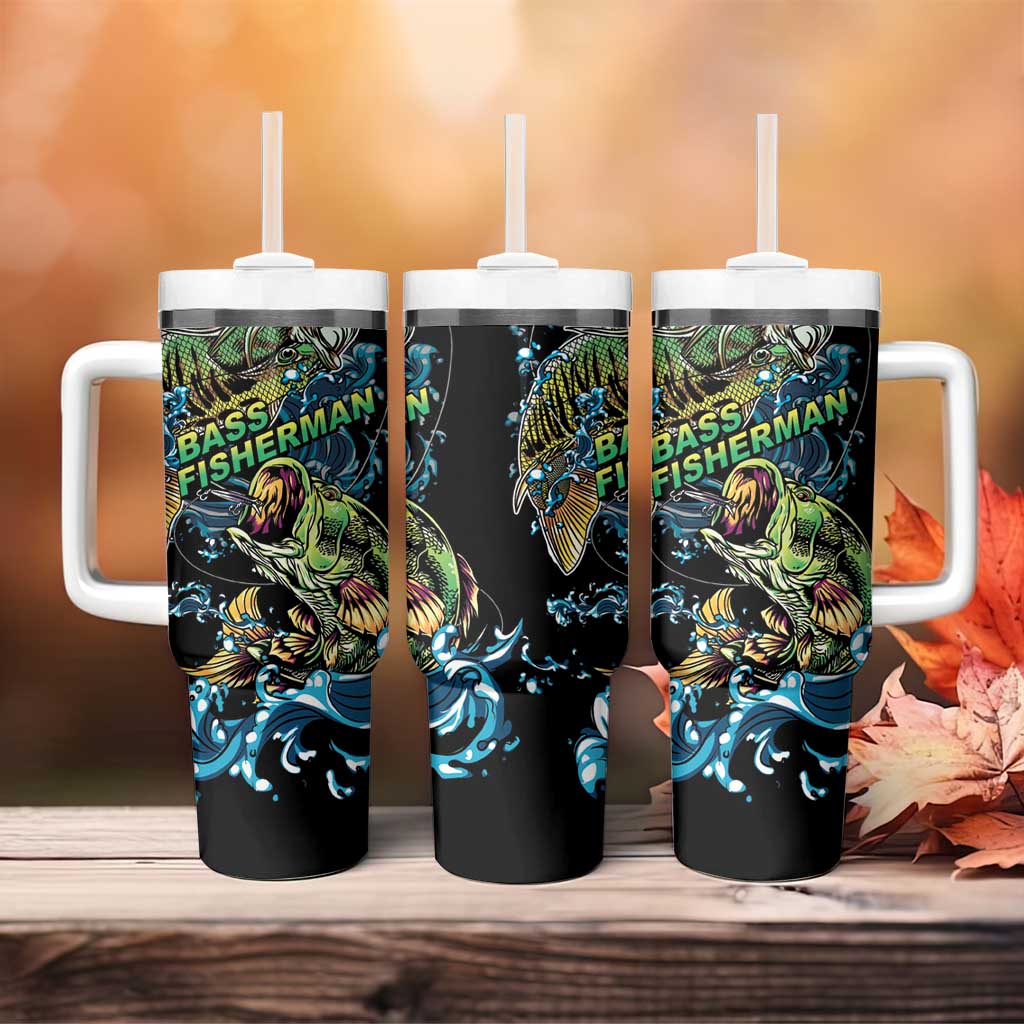 Bass Fishing Fisherman Tumbler With Handle Big Mouth Boat - Wonder Print Shop