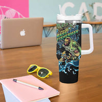 Bass Fishing Fisherman Tumbler With Handle Big Mouth Boat - Wonder Print Shop