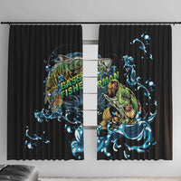 Bass Fishing Fisherman Window Curtain Big Mouth Boat - Wonder Print Shop