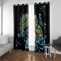 Bass Fishing Fisherman Window Curtain Big Mouth Boat - Wonder Print Shop