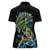 Bass Fishing Fisherman Women Polo Shirt Big Mouth Boat - Wonder Print Shop