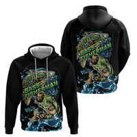 Bass Fishing Fisherman Zip Hoodie Big Mouth Boat - Wonder Print Shop