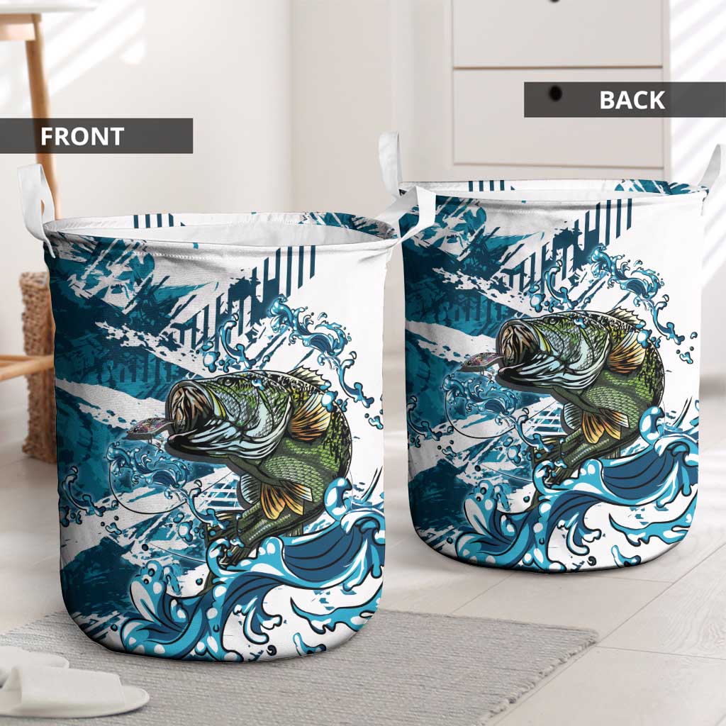 Bass Fishing Fisherman Laundry Basket Fish Sport Largemouth - Wonder Print Shop