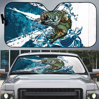 Bass Fishing Fisherman Auto Sun Shade Fish Sport Largemouth - Wonder Print Shop