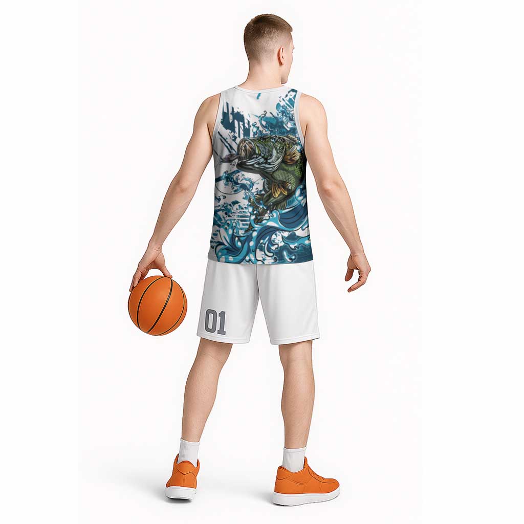 Bass Fishing Fisherman Basketball Jersey Fish Sport Largemouth - Wonder Print Shop