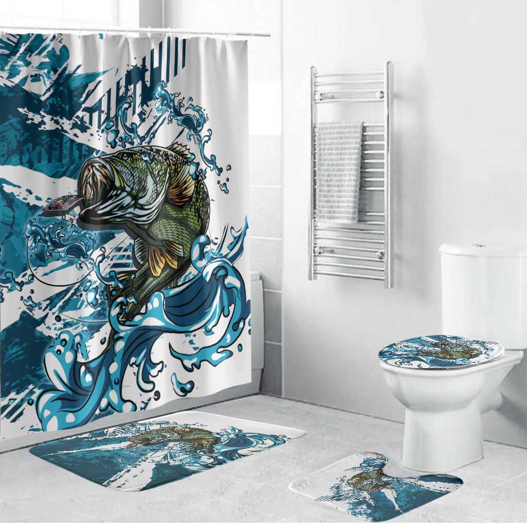 Bass Fishing Fisherman Bathroom Set Fish Sport Largemouth - Wonder Print Shop