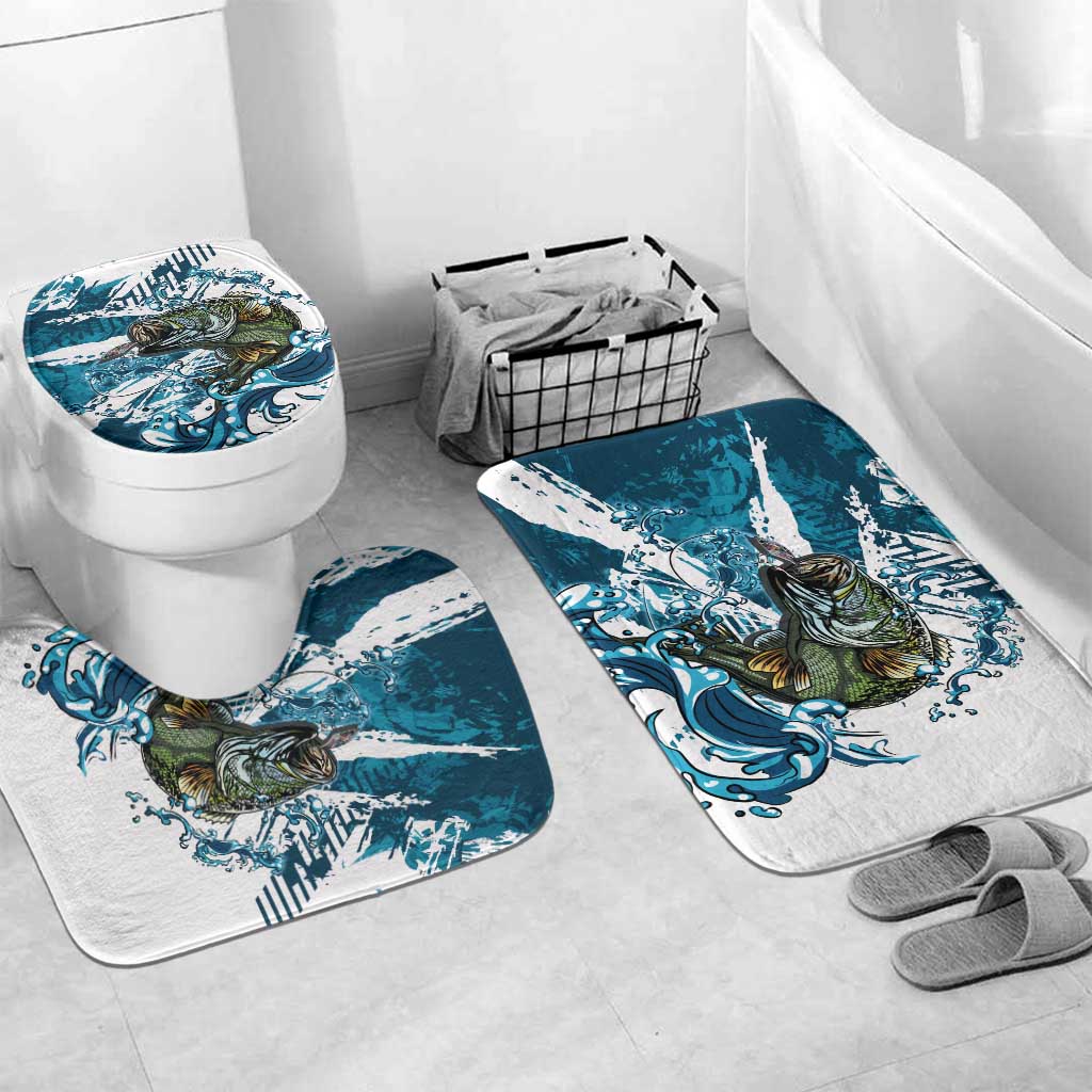 Bass Fishing Fisherman Bathroom Set Fish Sport Largemouth - Wonder Print Shop