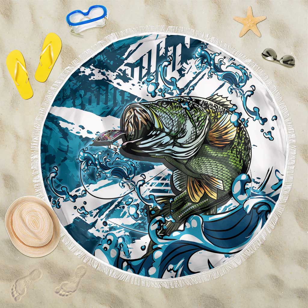 Bass Fishing Fisherman Beach Blanket Fish Sport Largemouth - Wonder Print Shop