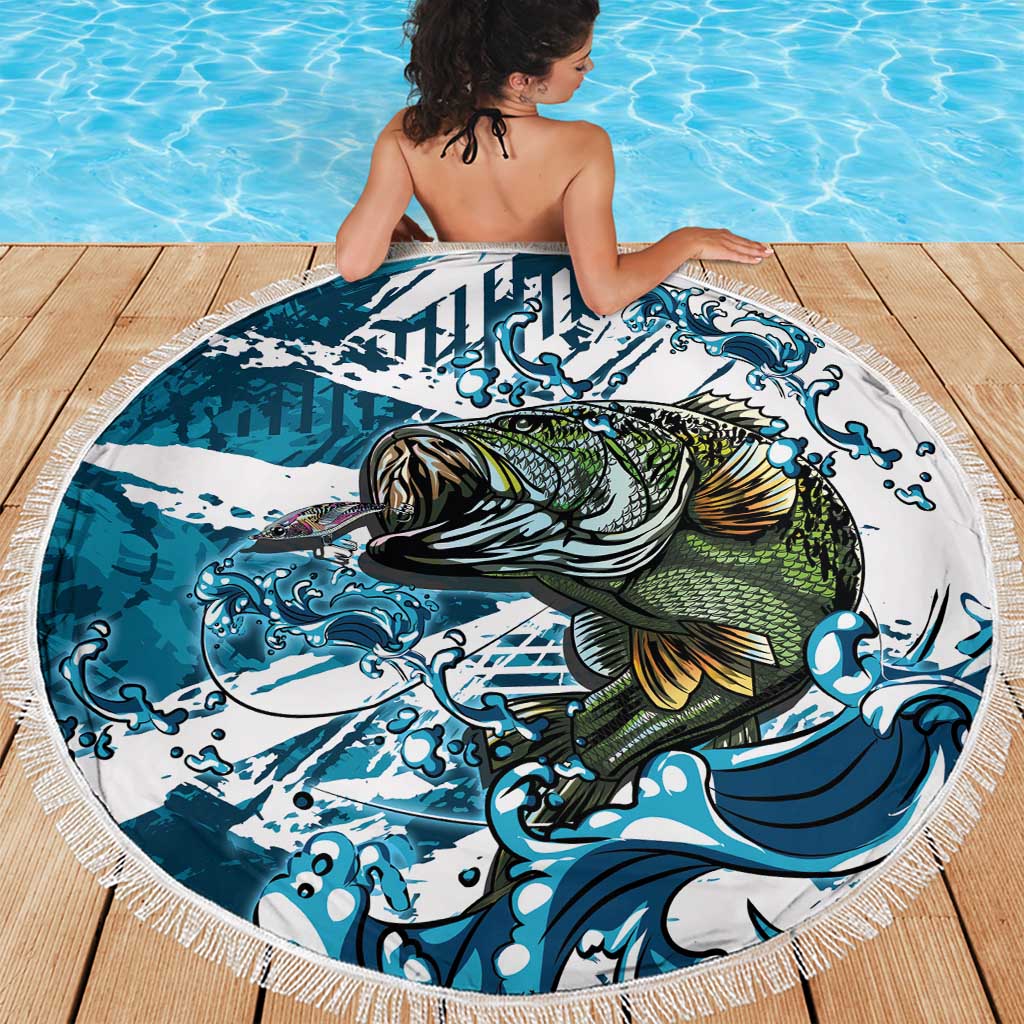 Bass Fishing Fisherman Beach Blanket Fish Sport Largemouth - Wonder Print Shop