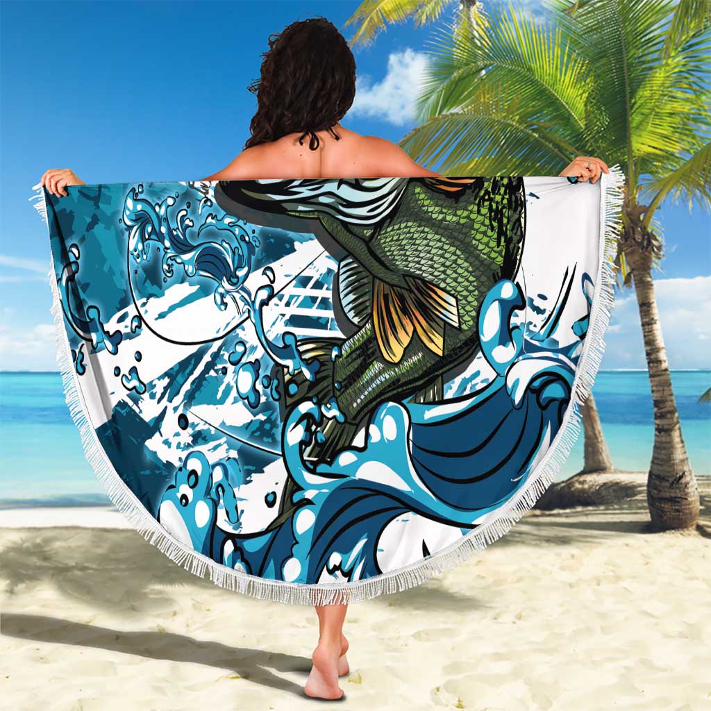 Bass Fishing Fisherman Beach Blanket Fish Sport Largemouth - Wonder Print Shop