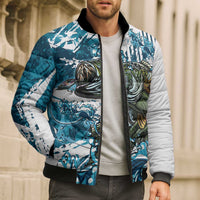 Bass Fishing Fisherman Bomber Puffer Jacket Fish Sport Largemouth - Wonder Print Shop
