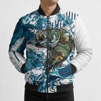 Bass Fishing Fisherman Bomber Puffer Jacket Fish Sport Largemouth - Wonder Print Shop
