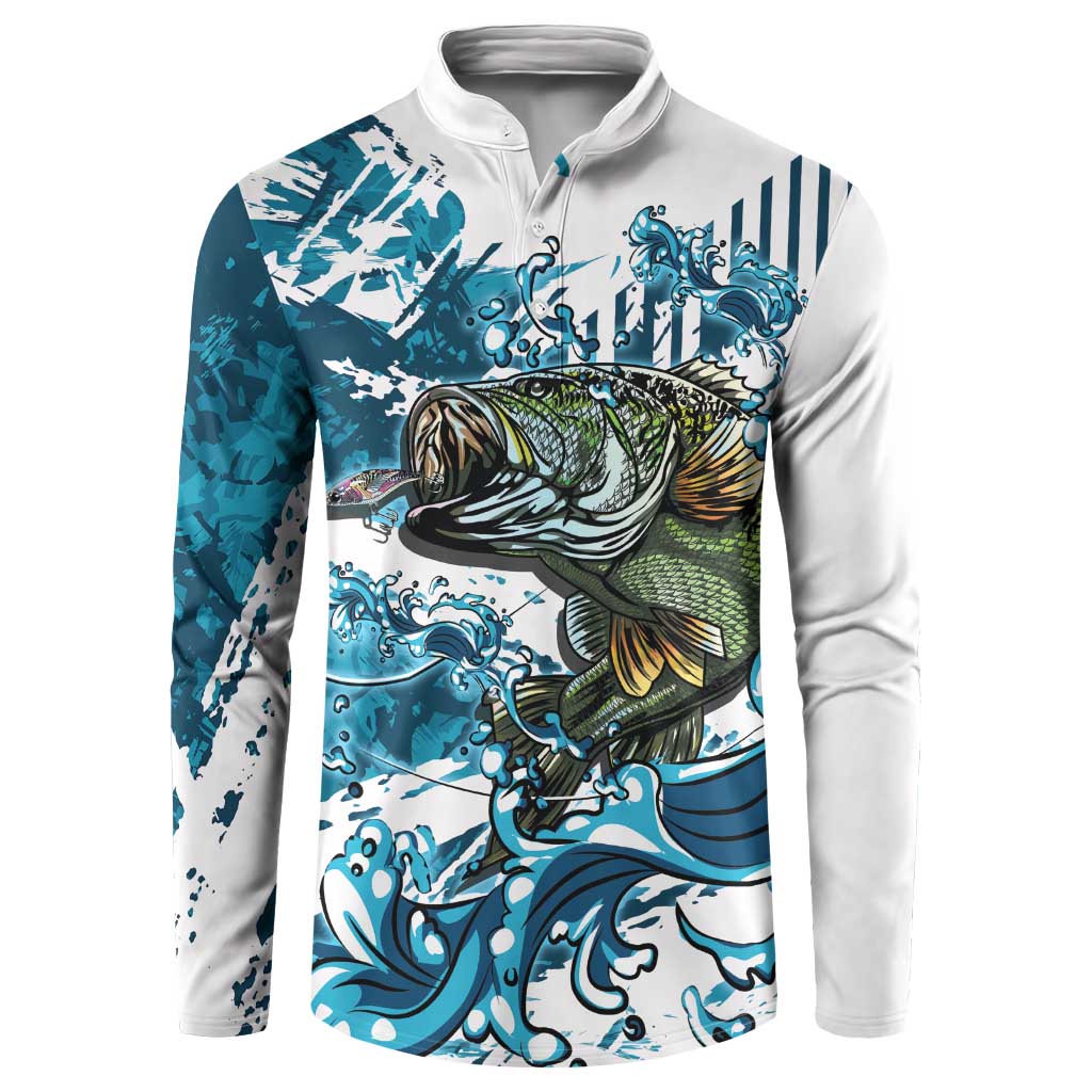 Bass Fishing Fisherman Button Sweatshirt Fish Sport Largemouth - Wonder Print Shop