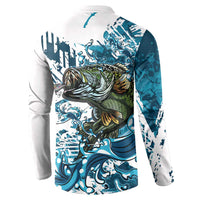 Bass Fishing Fisherman Button Sweatshirt Fish Sport Largemouth - Wonder Print Shop
