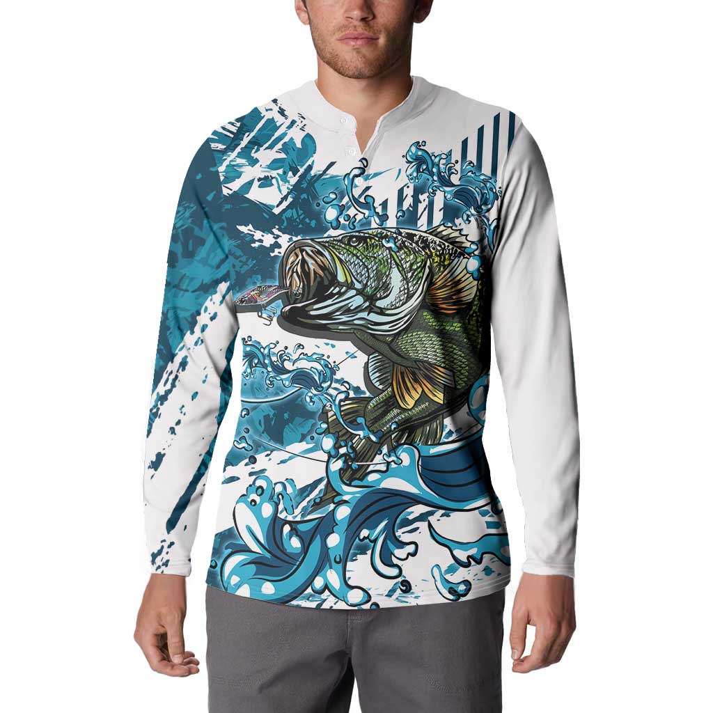 Bass Fishing Fisherman Button Sweatshirt Fish Sport Largemouth - Wonder Print Shop