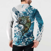 Bass Fishing Fisherman Button Sweatshirt Fish Sport Largemouth - Wonder Print Shop