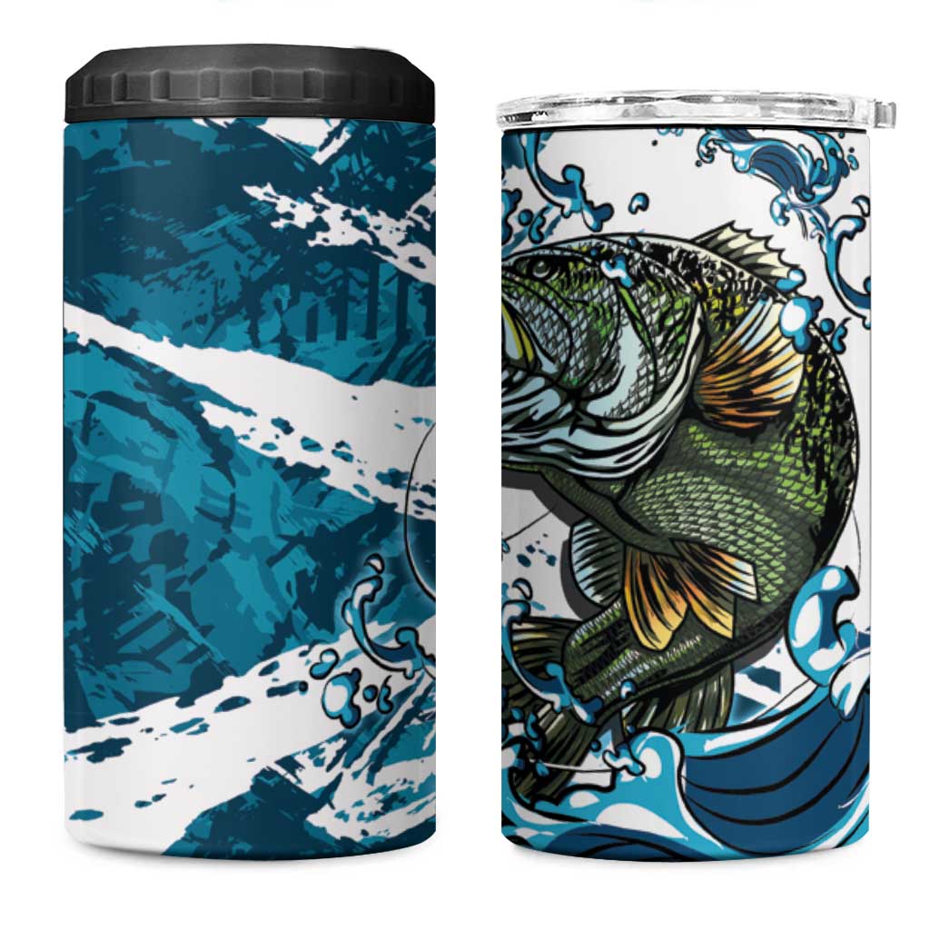 Bass Fishing Fisherman 4 in 1 Can Cooler Tumbler Fish Sport Largemouth - Wonder Print Shop