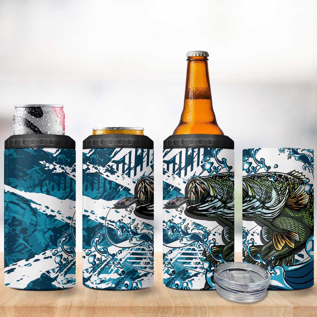 Bass Fishing Fisherman 4 in 1 Can Cooler Tumbler Fish Sport Largemouth - Wonder Print Shop