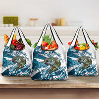 Bass Fishing Fisherman Grocery Bag Fish Sport Largemouth - Wonder Print Shop
