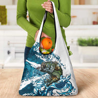 Bass Fishing Fisherman Grocery Bag Fish Sport Largemouth - Wonder Print Shop
