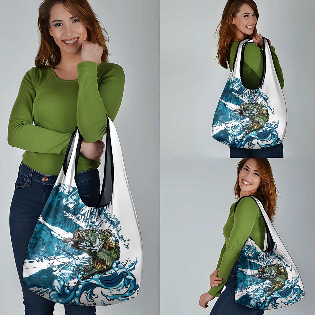 Bass Fishing Fisherman Grocery Bag Fish Sport Largemouth - Wonder Print Shop