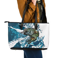 Bass Fishing Fisherman Leather Tote Bag Fish Sport Largemouth - Wonder Print Shop