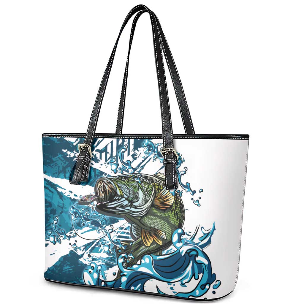 Bass Fishing Fisherman Leather Tote Bag Fish Sport Largemouth - Wonder Print Shop