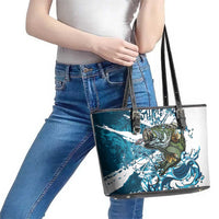 Bass Fishing Fisherman Leather Tote Bag Fish Sport Largemouth - Wonder Print Shop