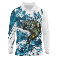 Bass Fishing Fisherman Long Sleeve Polo Shirt Fish Sport Largemouth - Wonder Print Shop