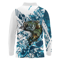 Bass Fishing Fisherman Long Sleeve Polo Shirt Fish Sport Largemouth - Wonder Print Shop