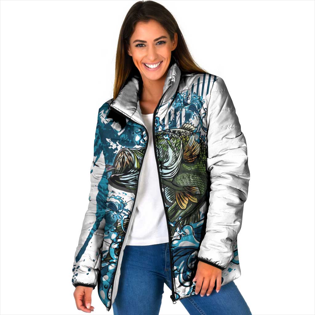 Bass Fishing Fisherman Padded Jacket Fish Sport Largemouth - Wonder Print Shop