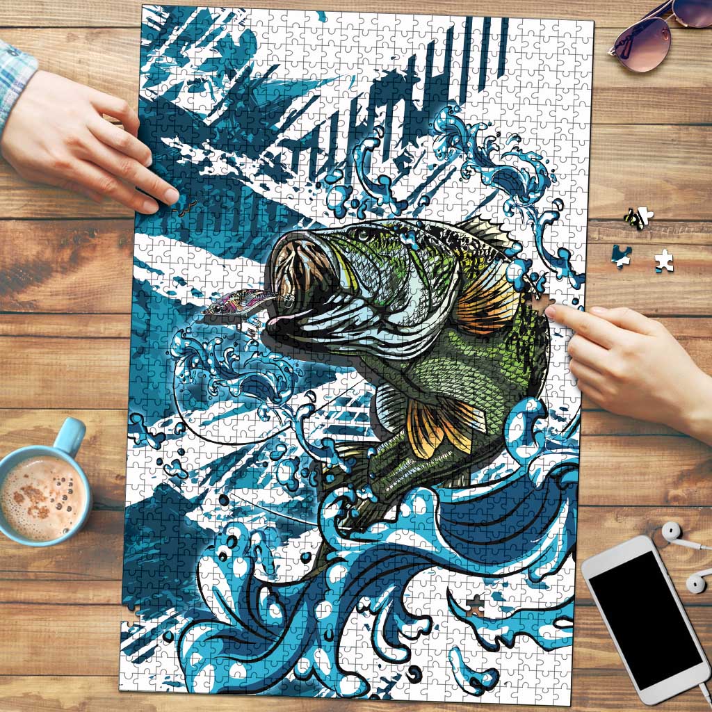 Bass Fishing Fisherman Puzzle Fish Sport Largemouth - Wonder Print Shop