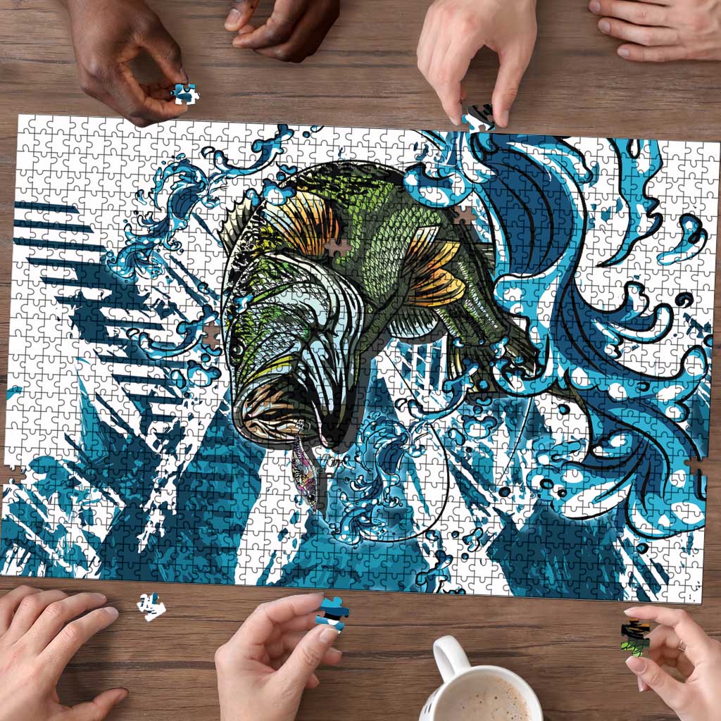 Bass Fishing Fisherman Puzzle Fish Sport Largemouth - Wonder Print Shop