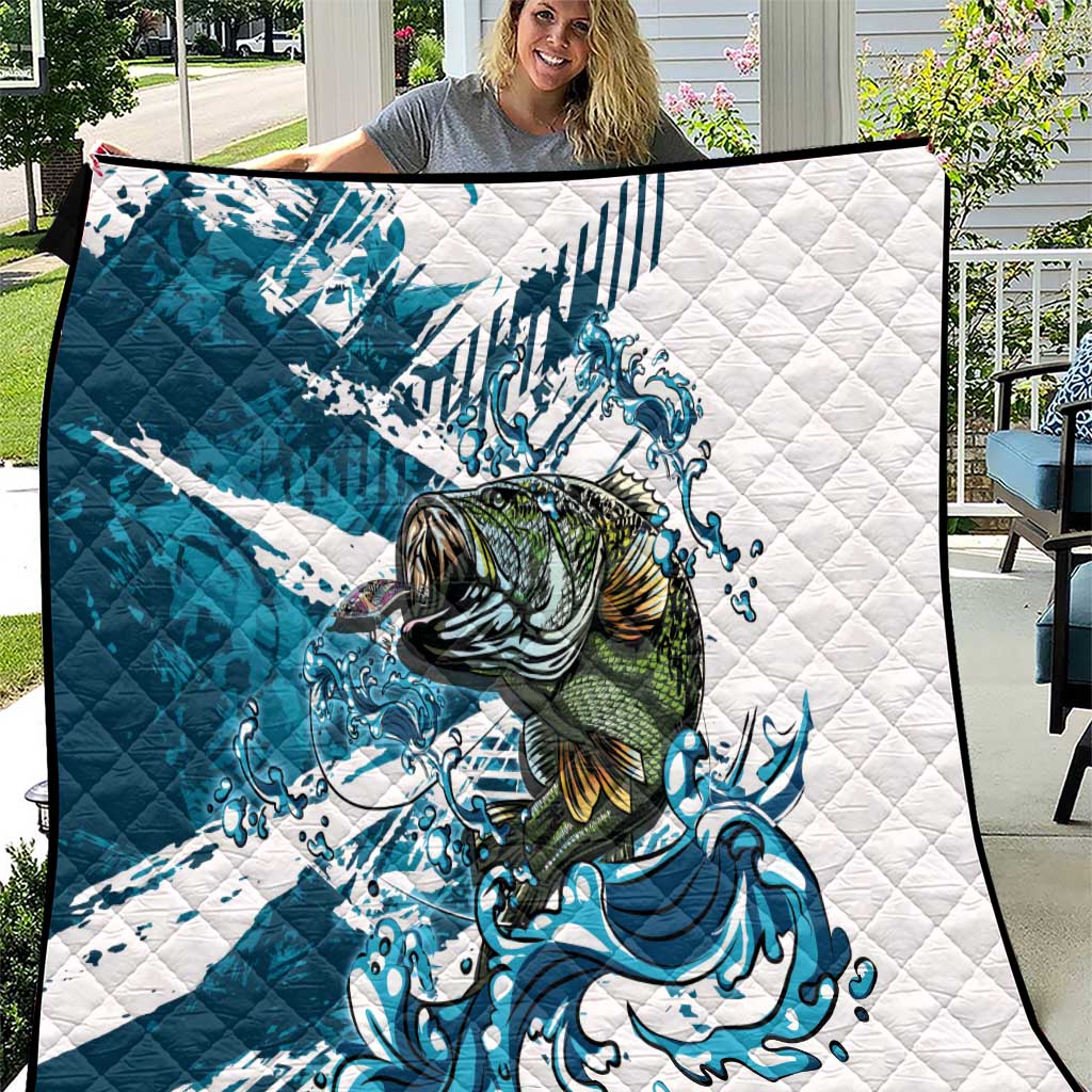 Bass Fishing Fisherman Quilt Fish Sport Largemouth - Wonder Print Shop