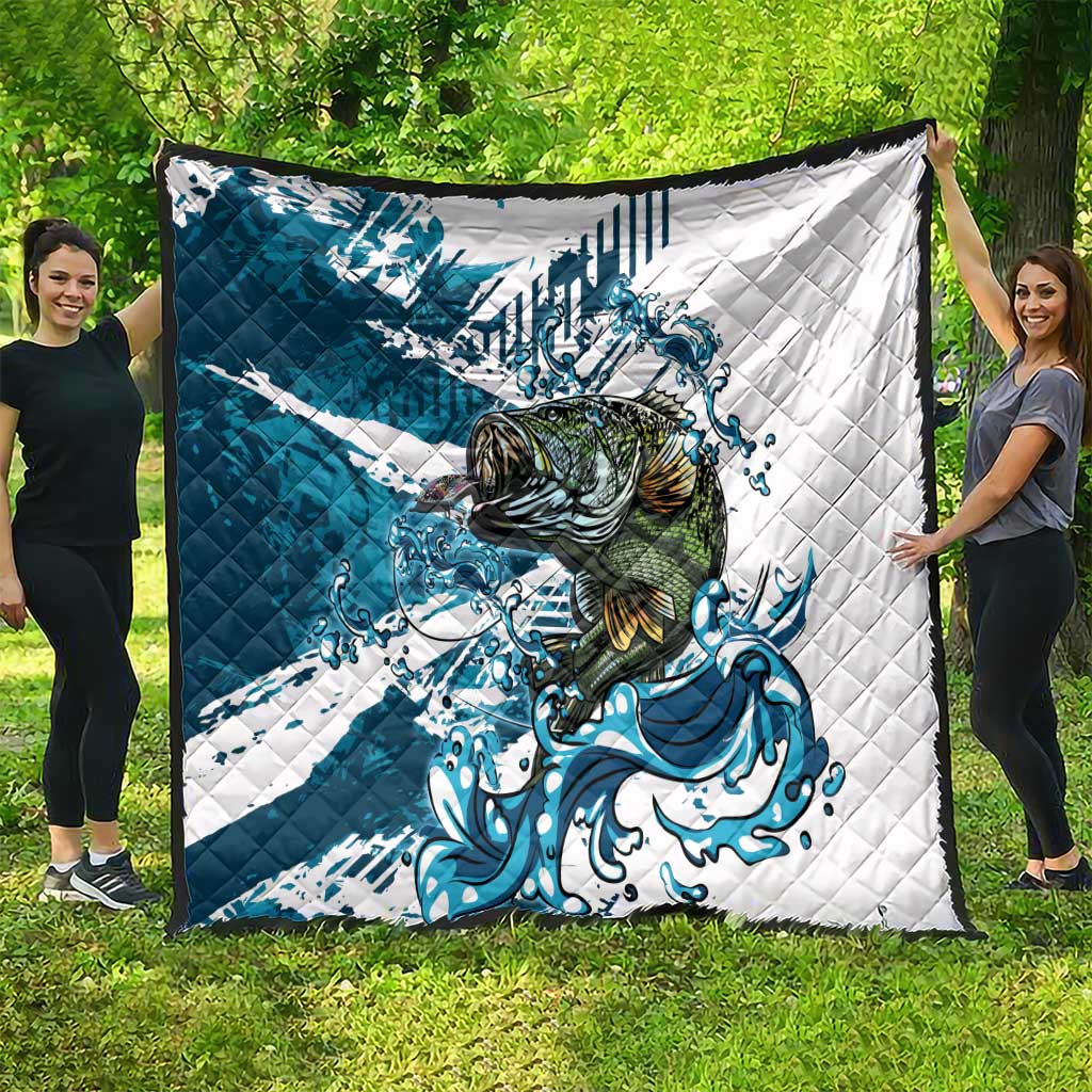 Bass Fishing Fisherman Quilt Fish Sport Largemouth - Wonder Print Shop