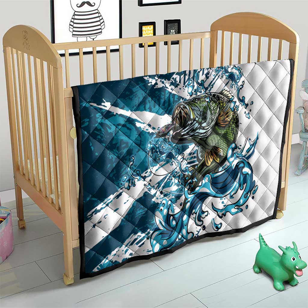 Bass Fishing Fisherman Quilt Fish Sport Largemouth - Wonder Print Shop