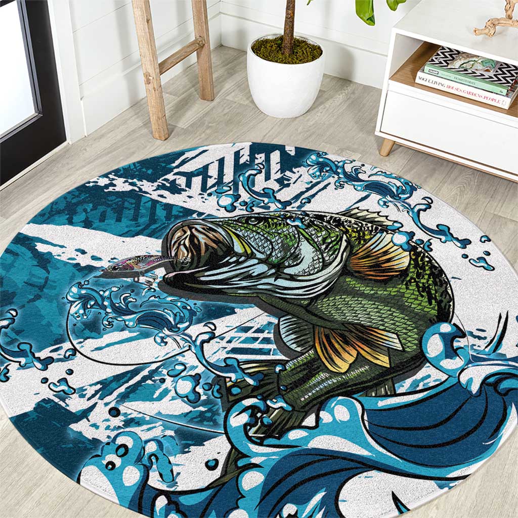 Bass Fishing Fisherman Round Carpet Fish Sport Largemouth - Wonder Print Shop