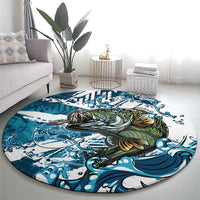 Bass Fishing Fisherman Round Carpet Fish Sport Largemouth - Wonder Print Shop