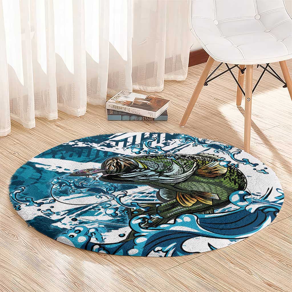 Bass Fishing Fisherman Round Carpet Fish Sport Largemouth - Wonder Print Shop