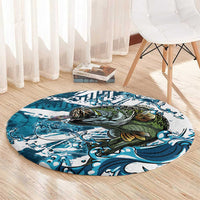 Bass Fishing Fisherman Round Carpet Fish Sport Largemouth - Wonder Print Shop