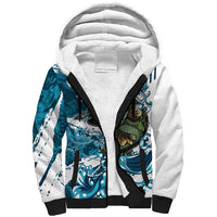 Bass Fishing Fisherman Sherpa Hoodie Fish Sport Largemouth - Wonder Print Shop