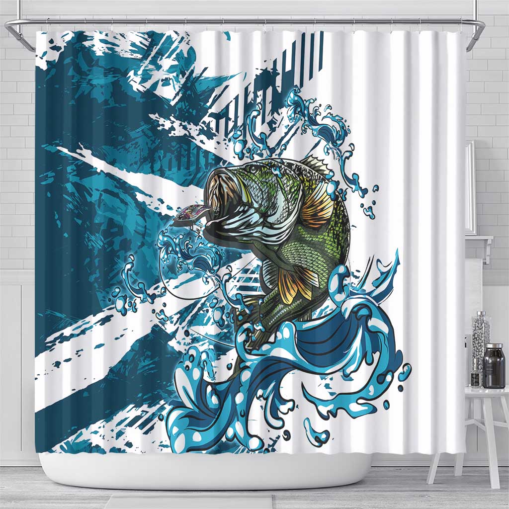 Bass Fishing Fisherman Shower Curtain Fish Sport Largemouth - Wonder Print Shop
